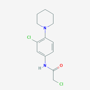 molecular formula C13H16Cl2N2O B7544096 2-Chloro-N-(3-chloro-4-piperidin-1-yl-phenyl)-acetamide 