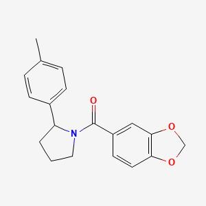 molecular formula C19H19NO3 B7544116 1-(1,3-Benzodioxol-5-ylcarbonyl)-2-(4-methylphenyl)pyrrolidine 
