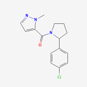 molecular formula C15H16ClN3O B7544123 5-{[2-(4-chlorophenyl)pyrrolidin-1-yl]carbonyl}-1-methyl-1H-pyrazole 