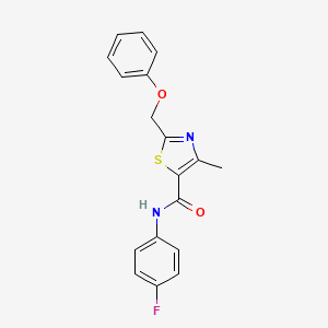 molecular formula C18H15FN2O2S B7544136 N-(4-fluorophenyl)-4-methyl-2-(phenoxymethyl)-1,3-thiazole-5-carboxamide 