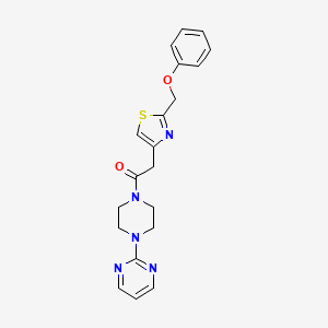 molecular formula C20H21N5O2S B7544142 2-(4-{[2-(Phenoxymethyl)-1,3-thiazol-4-yl]acetyl}piperazin-1-yl)pyrimidine 