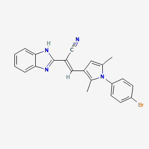 molecular formula C22H17BrN4 B7544145 (E)-2-(1H-benzimidazol-2-yl)-3-[1-(4-bromophenyl)-2,5-dimethylpyrrol-3-yl]prop-2-enenitrile 