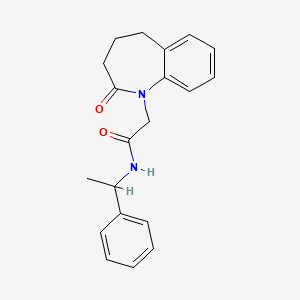 molecular formula C20H22N2O2 B7544152 2-(2-oxo-2,3,4,5-tetrahydro-1H-1-benzazepin-1-yl)-N-(1-phenylethyl)acetamide 