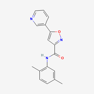 molecular formula C17H15N3O2 B7544163 N-(2,5-dimethylphenyl)-5-pyridin-3-ylisoxazole-3-carboxamide 