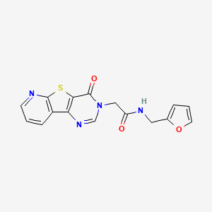 molecular formula C16H12N4O3S B7544167 N-(2-furylmethyl)-2-(4-oxopyrido[3',2':4,5]thieno[3,2-d]pyrimidin-3(4H)-yl)acetamide 