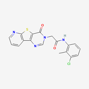 molecular formula C18H13ClN4O2S B7544180 N-(3-chloro-2-methylphenyl)-2-(4-oxopyrido[3',2':4,5]thieno[3,2-d]pyrimidin-3(4H)-yl)acetamide 