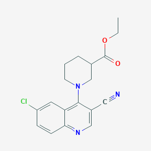 molecular formula C18H18ClN3O2 B7544194 Ethyl 1-(6-chloro-3-cyanoquinolin-4-yl)piperidine-3-carboxylate 