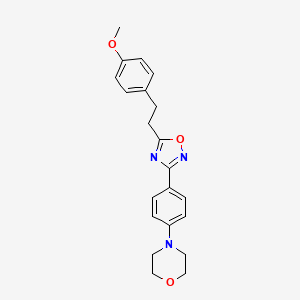molecular formula C21H23N3O3 B7544201 4-(4-{5-[2-(4-Methoxyphenyl)ethyl]-1,2,4-oxadiazol-3-yl}phenyl)morpholine 