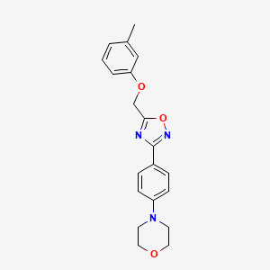 molecular formula C20H21N3O3 B7544217 4-(4-{5-[(3-Methylphenoxy)methyl]-1,2,4-oxadiazol-3-yl}phenyl)morpholine 