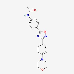 molecular formula C20H20N4O3 B7544221 N-{4-[3-(4-morpholin-4-ylphenyl)-1,2,4-oxadiazol-5-yl]phenyl}acetamide 