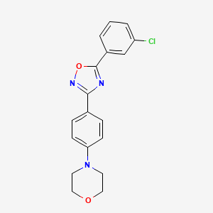 molecular formula C18H16ClN3O2 B7544235 4-{4-[5-(3-Chlorophenyl)-1,2,4-oxadiazol-3-yl]phenyl}morpholine 