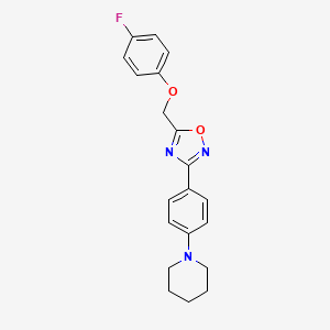molecular formula C20H20FN3O2 B7544241 1-(4-{5-[(4-Fluorophenoxy)methyl]-1,2,4-oxadiazol-3-yl}phenyl)piperidine 