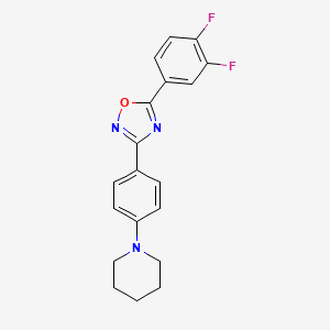 molecular formula C19H17F2N3O B7544242 1-{4-[5-(3,4-Difluorophenyl)-1,2,4-oxadiazol-3-yl]phenyl}piperidine 