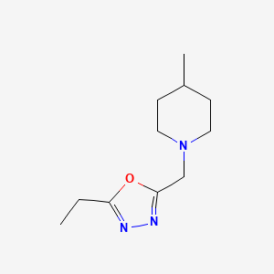 molecular formula C11H19N3O B7544243 2-Ethyl-5-[(4-methylpiperidin-1-yl)methyl]-1,3,4-oxadiazole 