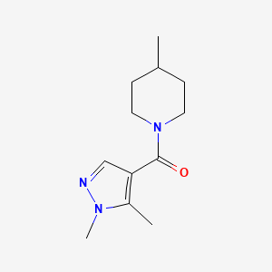 molecular formula C12H19N3O B7544264 (1,5-Dimethylpyrazol-4-yl)-(4-methylpiperidin-1-yl)methanone 