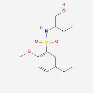 molecular formula C14H23NO4S B7544285 N-[1-(hydroxymethyl)propyl]-5-isopropyl-2-methoxybenzenesulfonamide 