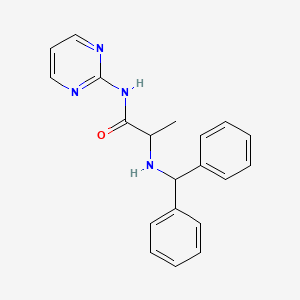 molecular formula C20H20N4O B7544294 2-(benzhydrylamino)-N-pyrimidin-2-ylpropanamide 