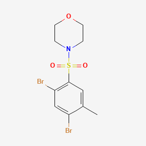 molecular formula C11H13Br2NO3S B7544299 4-(2,4-Dibromo-5-methylphenyl)sulfonylmorpholine 