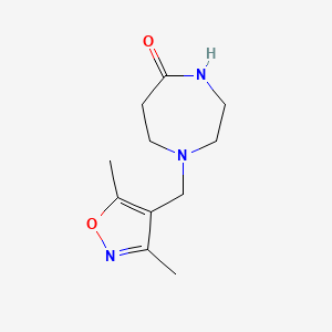 molecular formula C11H17N3O2 B7544302 1-[(3,5-Dimethyl-1,2-oxazol-4-yl)methyl]-1,4-diazepan-5-one 