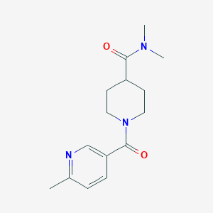 molecular formula C15H21N3O2 B7544313 N,N-dimethyl-1-(6-methylpyridine-3-carbonyl)piperidine-4-carboxamide 