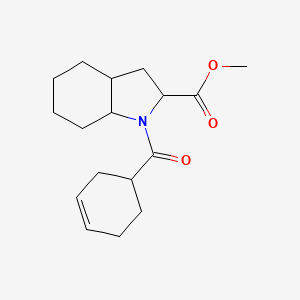 molecular formula C17H25NO3 B7544316 Methyl 1-(cyclohex-3-ene-1-carbonyl)-2,3,3a,4,5,6,7,7a-octahydroindole-2-carboxylate 