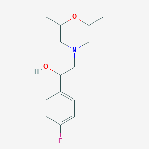 molecular formula C14H20FNO2 B7544323 2-(2,6-Dimethylmorpholin-4-yl)-1-(4-fluorophenyl)ethanol 
