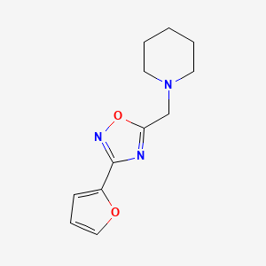 molecular formula C12H15N3O2 B7544346 3-(Furan-2-yl)-5-(piperidin-1-ylmethyl)-1,2,4-oxadiazole 