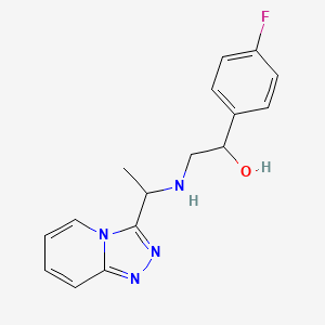 molecular formula C16H17FN4O B7544353 1-(4-Fluorophenyl)-2-[1-([1,2,4]triazolo[4,3-a]pyridin-3-yl)ethylamino]ethanol 