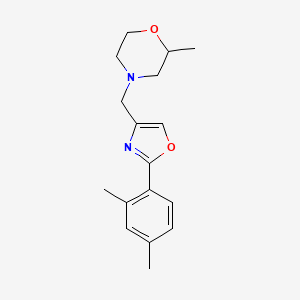 molecular formula C17H22N2O2 B7544373 4-[[2-(2,4-Dimethylphenyl)-1,3-oxazol-4-yl]methyl]-2-methylmorpholine 