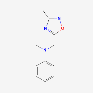 molecular formula C11H13N3O B7544381 N-methyl-N-[(3-methyl-1,2,4-oxadiazol-5-yl)methyl]aniline 