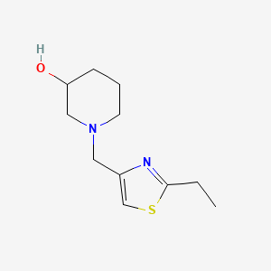 molecular formula C11H18N2OS B7544389 1-[(2-Ethyl-1,3-thiazol-4-yl)methyl]piperidin-3-ol 