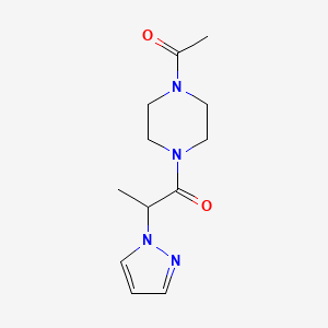 molecular formula C12H18N4O2 B7544403 1-(4-Acetylpiperazin-1-yl)-2-pyrazol-1-ylpropan-1-one 