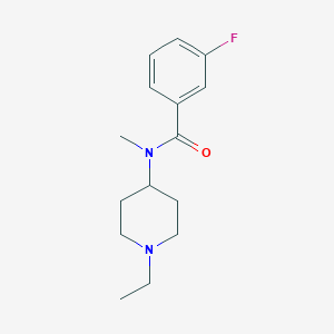 molecular formula C15H21FN2O B7544434 N-(1-ethylpiperidin-4-yl)-3-fluoro-N-methylbenzamide 