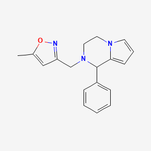 molecular formula C18H19N3O B7544457 5-methyl-3-[(1-phenyl-3,4-dihydro-1H-pyrrolo[1,2-a]pyrazin-2-yl)methyl]-1,2-oxazole 