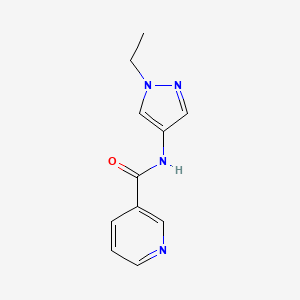 molecular formula C11H12N4O B7544464 N-(1-ethylpyrazol-4-yl)pyridine-3-carboxamide 