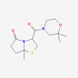 molecular formula C14H22N2O3S B7544480 3-(2,2-Dimethylmorpholine-4-carbonyl)-7a-methyl-2,3,6,7-tetrahydropyrrolo[2,1-b][1,3]thiazol-5-one 