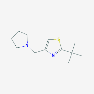 molecular formula C12H20N2S B7544485 2-Tert-butyl-4-(pyrrolidin-1-ylmethyl)-1,3-thiazole 