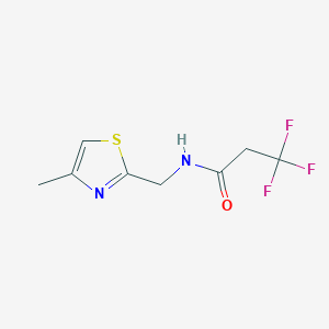 molecular formula C8H9F3N2OS B7544489 3,3,3-trifluoro-N-[(4-methyl-1,3-thiazol-2-yl)methyl]propanamide 