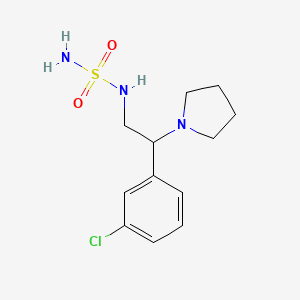 molecular formula C12H18ClN3O2S B7544499 1-[1-(3-Chlorophenyl)-2-(sulfamoylamino)ethyl]pyrrolidine 