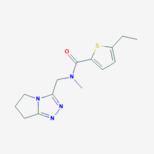 molecular formula C14H18N4OS B7544506 N-(6,7-dihydro-5H-pyrrolo[2,1-c][1,2,4]triazol-3-ylmethyl)-5-ethyl-N-methylthiophene-2-carboxamide 