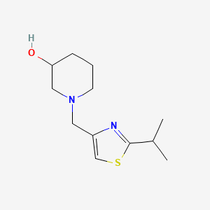 molecular formula C12H20N2OS B7544560 1-[(2-Propan-2-yl-1,3-thiazol-4-yl)methyl]piperidin-3-ol 