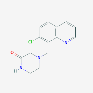 molecular formula C14H14ClN3O B7544576 4-[(7-Chloroquinolin-8-yl)methyl]piperazin-2-one 