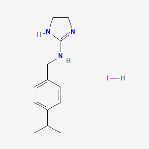 N-[(4-propan-2-ylphenyl)methyl]-4,5-dihydro-1H-imidazol-2-amine;hydroiodide