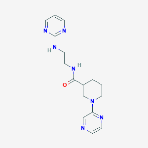 molecular formula C16H21N7O B7544607 1-pyrazin-2-yl-N-[2-(pyrimidin-2-ylamino)ethyl]piperidine-3-carboxamide 