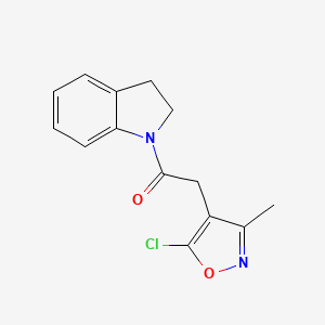 molecular formula C14H13ClN2O2 B7544628 2-(5-Chloro-3-methyl-1,2-oxazol-4-yl)-1-(2,3-dihydroindol-1-yl)ethanone 