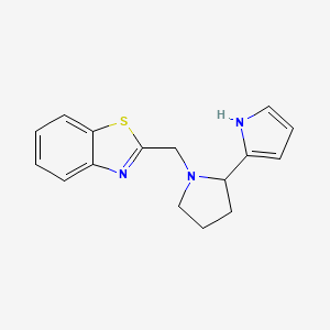 molecular formula C16H17N3S B7544646 2-[[2-(1H-pyrrol-2-yl)pyrrolidin-1-yl]methyl]-1,3-benzothiazole 