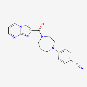 molecular formula C19H18N6O B7544656 4-[4-(Imidazo[1,2-a]pyrimidine-2-carbonyl)-1,4-diazepan-1-yl]benzonitrile 