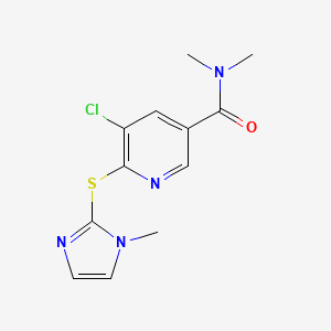 molecular formula C12H13ClN4OS B7544666 5-chloro-N,N-dimethyl-6-(1-methylimidazol-2-yl)sulfanylpyridine-3-carboxamide 