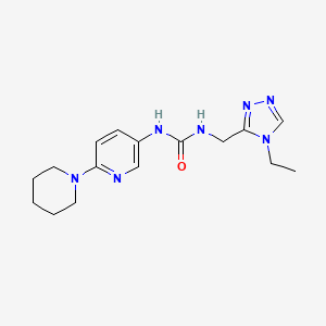 molecular formula C16H23N7O B7544674 1-[(4-Ethyl-1,2,4-triazol-3-yl)methyl]-3-(6-piperidin-1-ylpyridin-3-yl)urea 