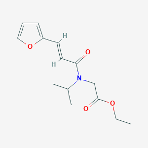 molecular formula C14H19NO4 B7544676 ethyl 2-[[(E)-3-(furan-2-yl)prop-2-enoyl]-propan-2-ylamino]acetate 